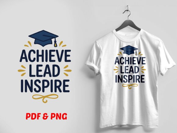Achieve Lead Inspire Graduation PNG: A Motivational Design for Success