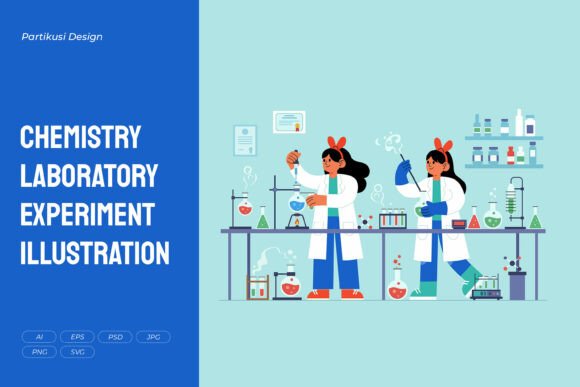 Modern Chemistry Laboratory Illustrations for Educational and Professional Use
