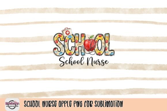 School Nurse Apple PNG for Sublimation