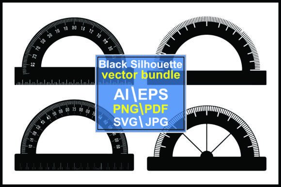 Silhouetted Protractors Angle Ruler: A Versatile Design Resource for Creative and Educational Workflows