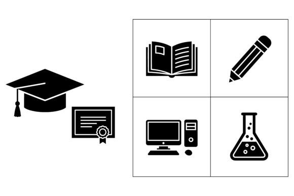 The Visual Language of Learning: Decoding the Icons of Graduation and Science